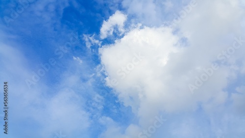 Clear blue sky background with clouds