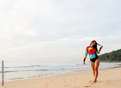 Woman on the Naithon beach 