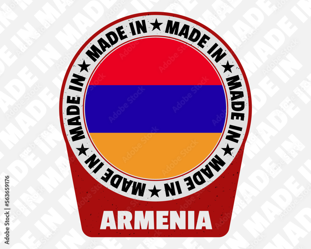 Made in Armenia vector badge, simple isolated icon with country flag, origin marking stamp sign design, Made in Armenia vector badge, simple isolated icon with country flag, origin marking stamp sign design,