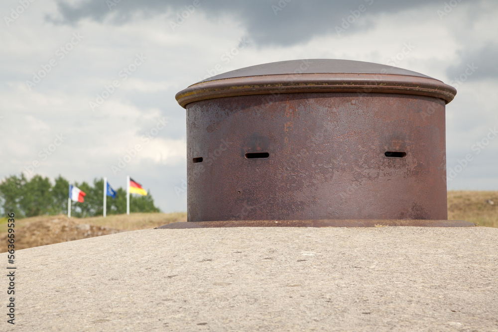 Geschützturm am Fort Douaumont nahe Verdun, Frankreich Geschützturm am Fort Douaumont nahe Verdun, Frankreich