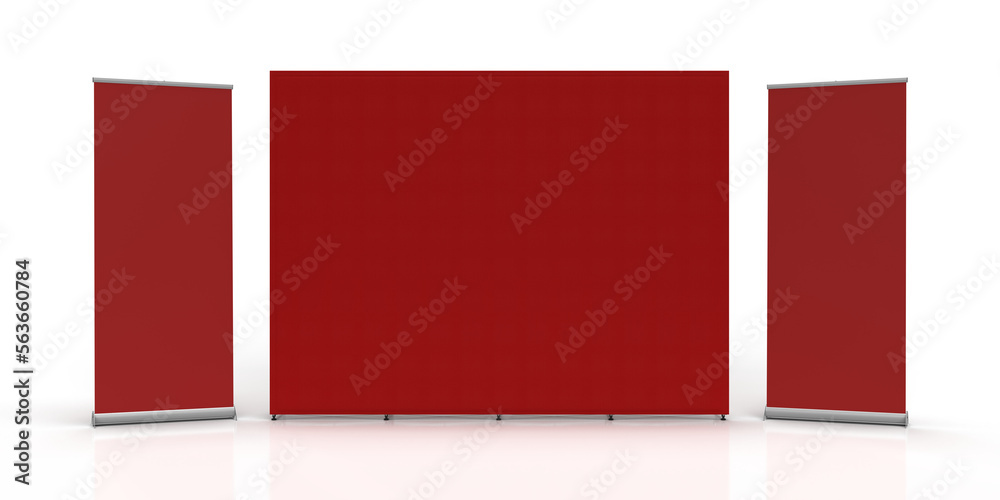 Red Maroon Fabric Wall Banner Exhibition Graphic Wall and Retractable ...