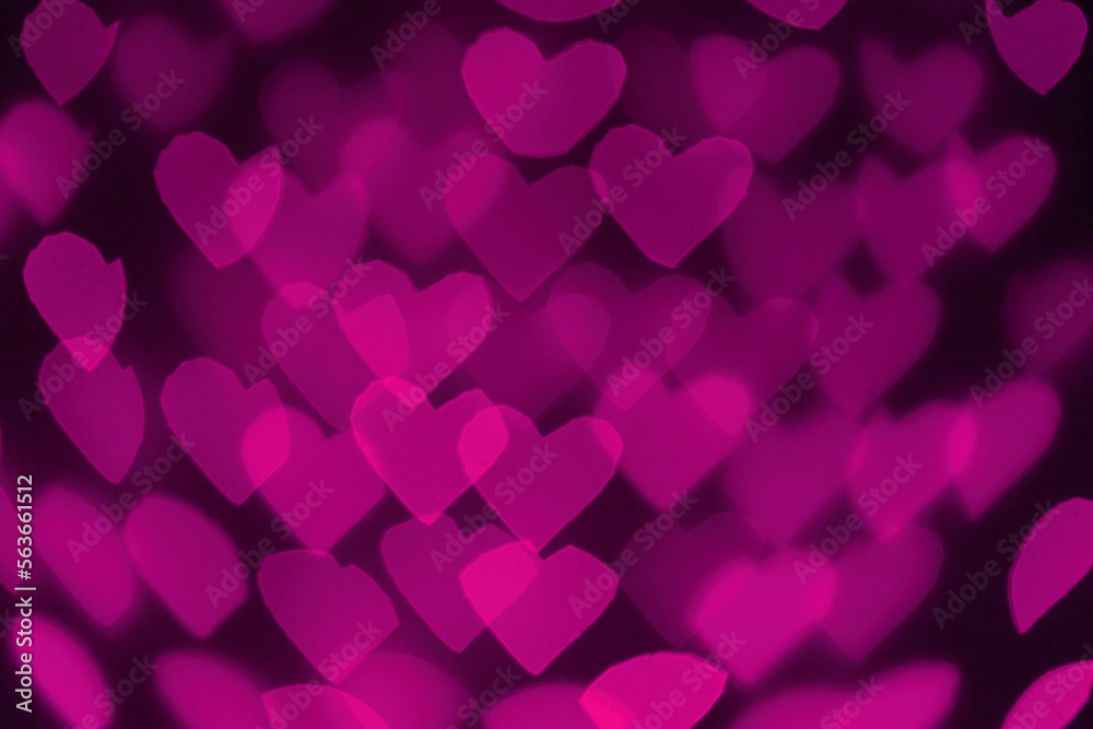 beautiful hearts made of lights on a blurred background beautiful hearts made of lights on a blurred background