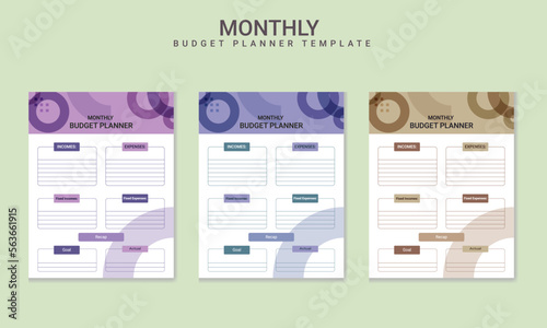 Monthly Budget Planner Vector Template