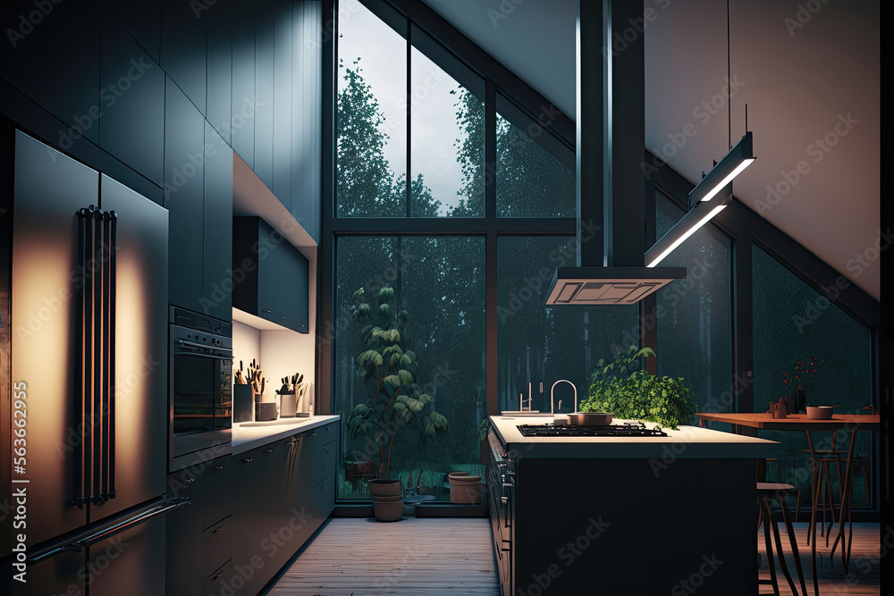 Picture of Eco-Modern Kitchen: Natural Light and Sustainable Design for ...