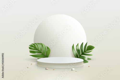 Nature podium, product presentation, mock up, show cosmetic product, Podium, stage pedestal or platform. Vector