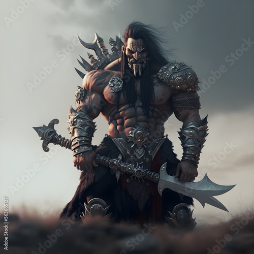  Viking barbarian warrior with a sword