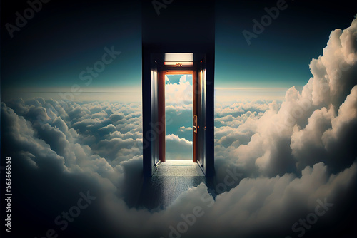 An elevator to go up to the clouds. Generative AI.