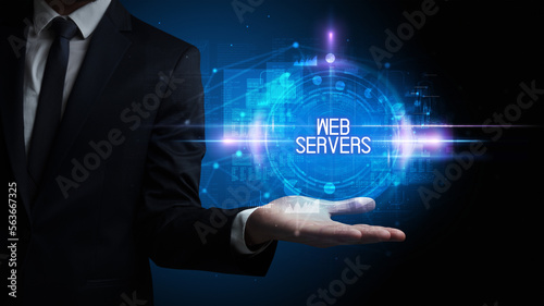 Wallpaper Mural Man hand holding digital technology concept Torontodigital.ca