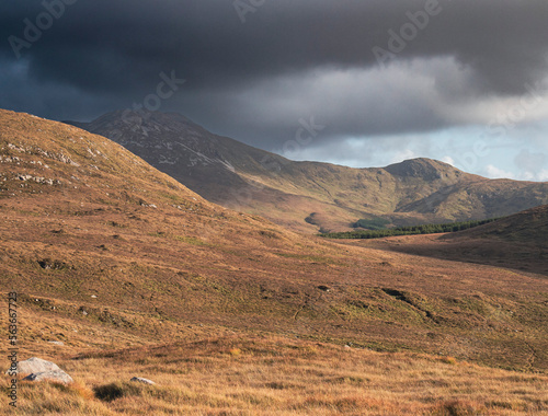 Connemara mountains scenery, national park in the west of Ireland