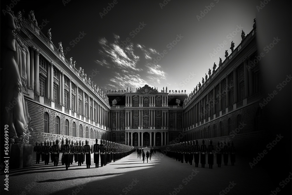 European palace with square, generative ai