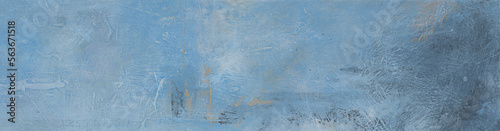 Abstrakcyjne , malowane, niebieskie tło z widocznymi pociągnięciami pędzla © Joanna
