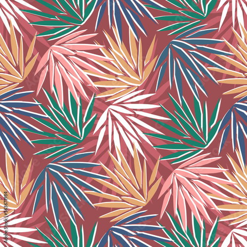 Agave plant, seamless pattern with vector hand drawn illustration