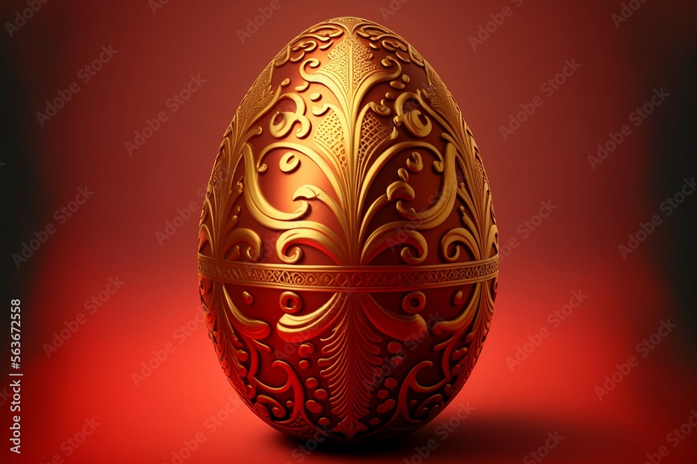 Royal golden easter egg with floral pattern with Generative AI technology. Royal golden easter egg with floral pattern with Generative AI technology.