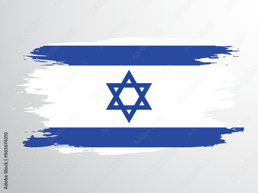 Flag of Israel painted with a brush Flag of Israel painted with a brush