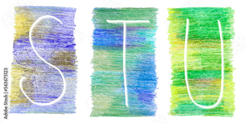 set of alphabet pencils Letters S T U