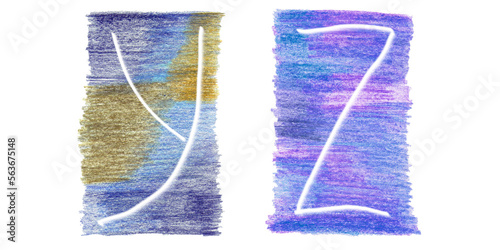 set of alphabet pencils Letters Y Z 