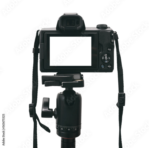 Modern mirrorless camera on a transparent background