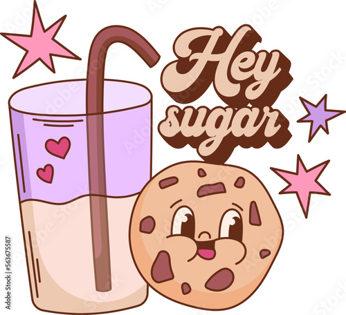 Hey Sugar vector print. Valentine's Day quote