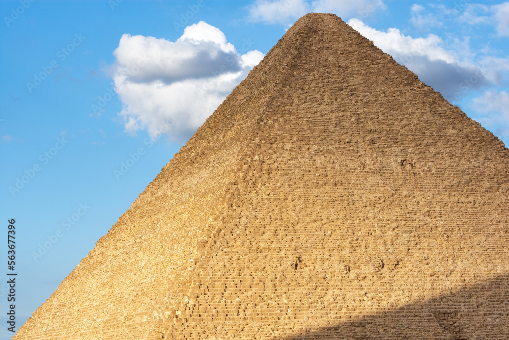 Top part of the highest Giza pyramid of Khufu or Cheops Top part of the highest Giza pyramid of Khufu or Cheops