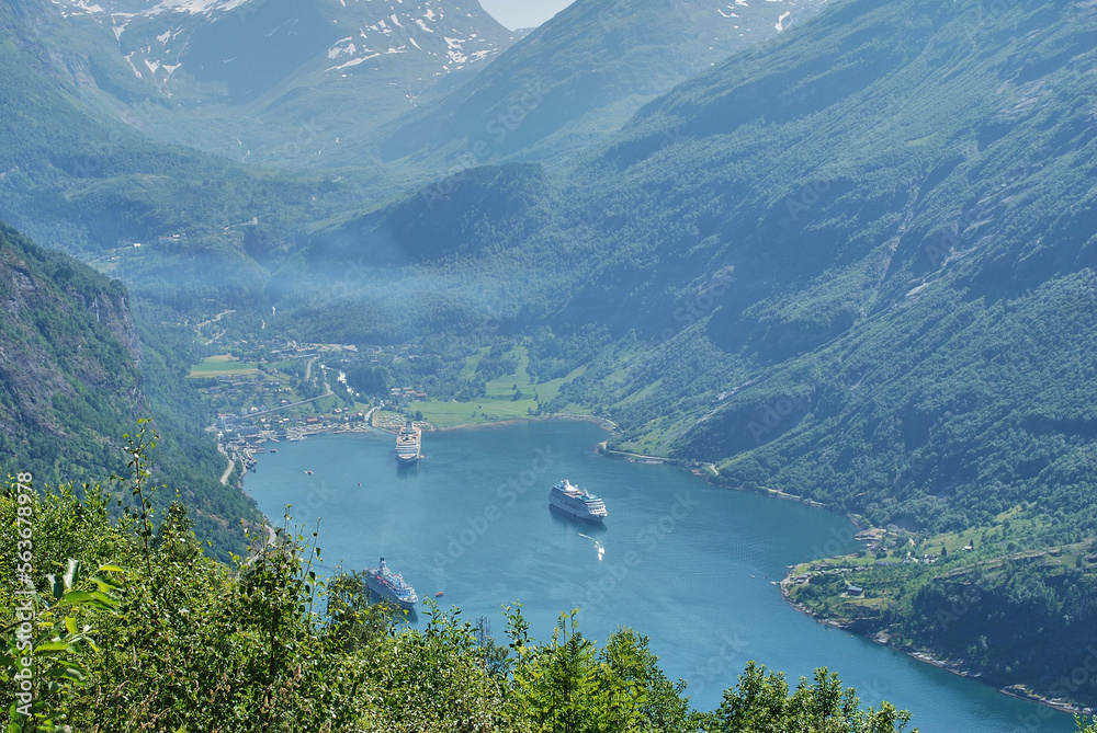 custom made wallpaper toronto digitalcruise ship in the popular and scenic fjord of Geiranger in Norway