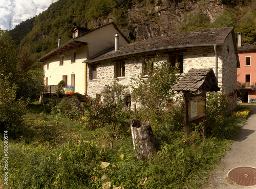 House and barn in Soazza, Swiss Canton of Grisons photo