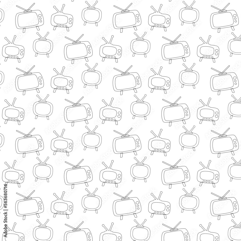 Background with televisions hand drawn illustration. Background with televisions hand drawn illustration.