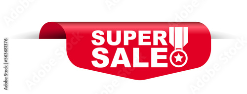 red vector illustration banner super sale