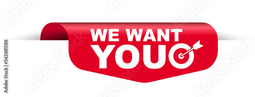 red vector illustration banner we want you