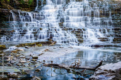 Albion Falls cascading waterfall over rocks n Hamilton Ontario Canada 