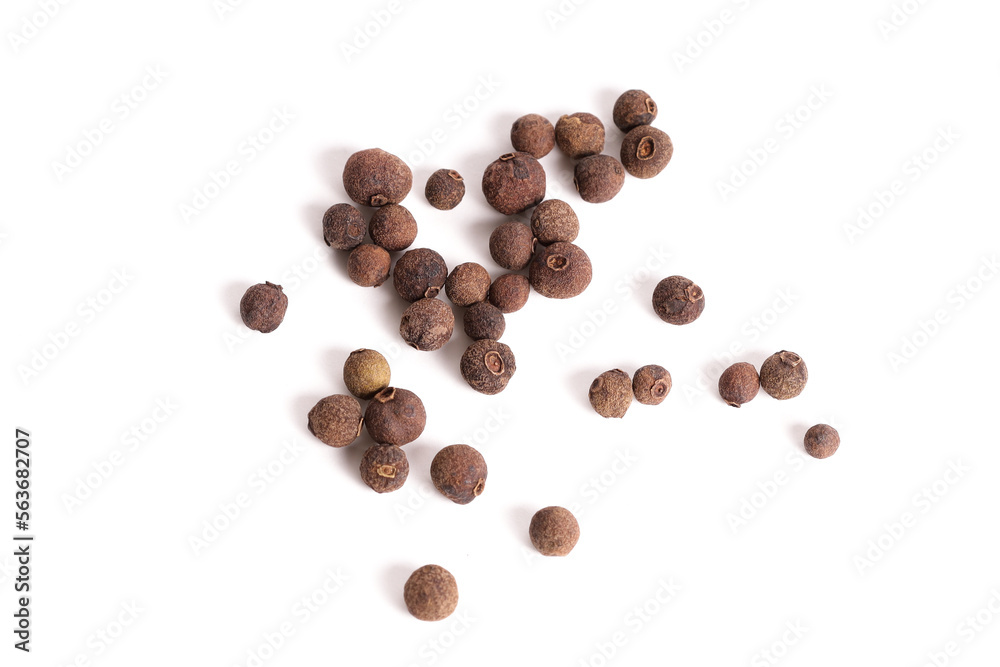 Black allspice in pea isolated on white background Black allspice in pea isolated on white background