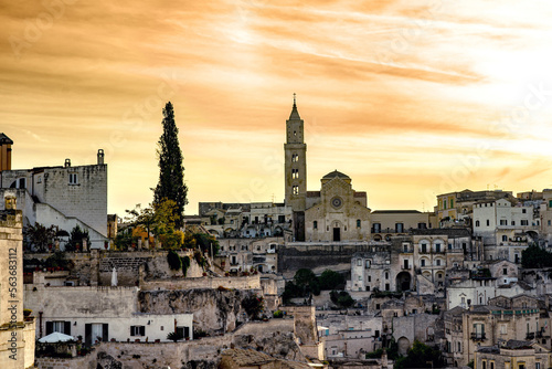 Matera (Italy) at sunset