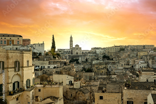 Matera (Italy) at sunset