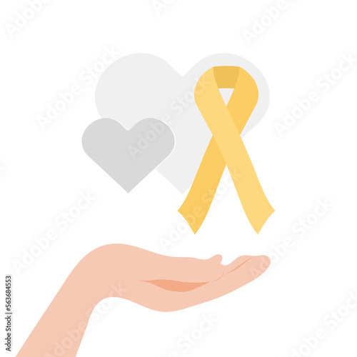 International Childhood Cancer day (ICCD), February 15, symbol of  awareness expresses support for children and adolescents with cancer. Vector illustration photo