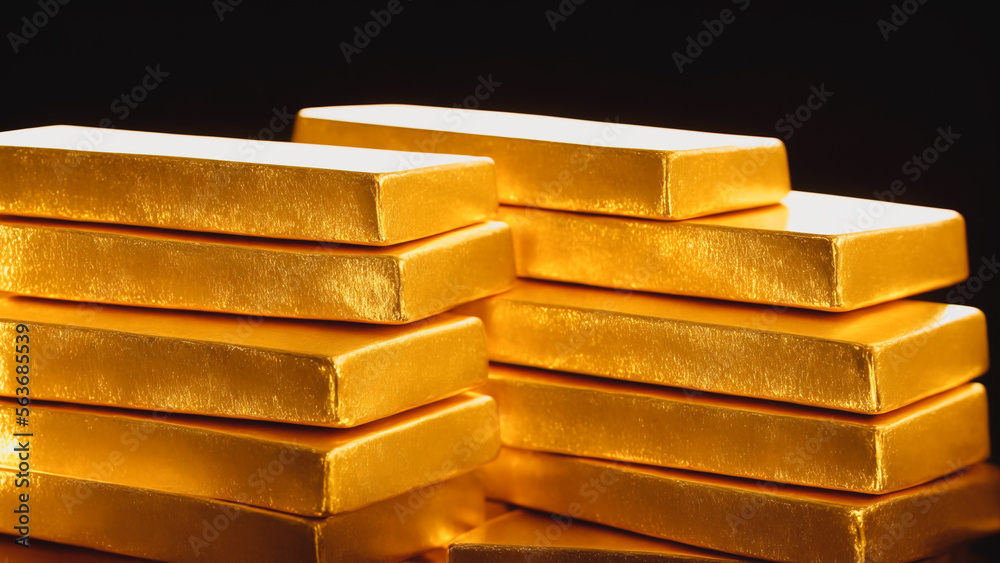 Shiny and Polished Stack of Gold Bars Shiny and Polished Stack of Gold Bars