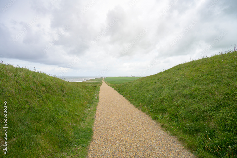 Fotografie Lighthouse road from Ferring to Bovbjerg Lighthouse