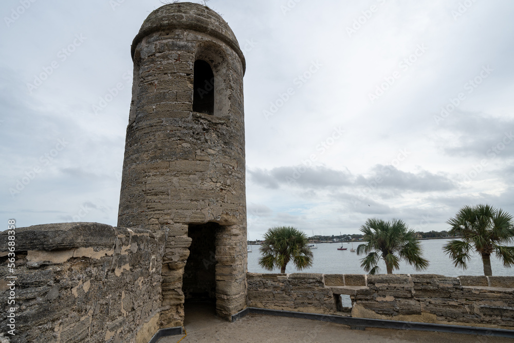 Ruins and remains of the Castillo de san Marcos National Monument in Florida