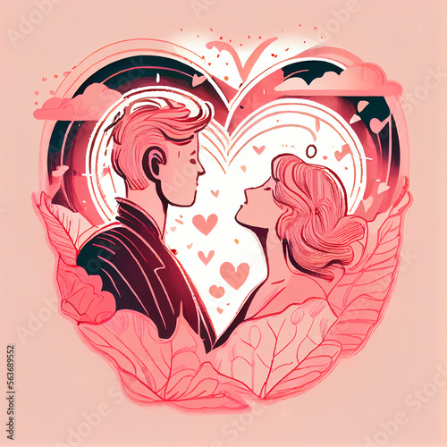 Hand Drawn Love Illustrated Concept Illustration AI Generative