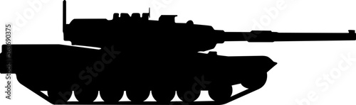 Military tank silhouette design on a white background