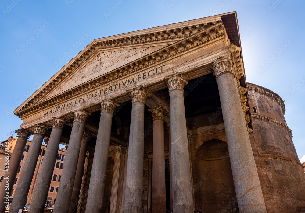 Ancient Pantheon building in Rome, Italy
