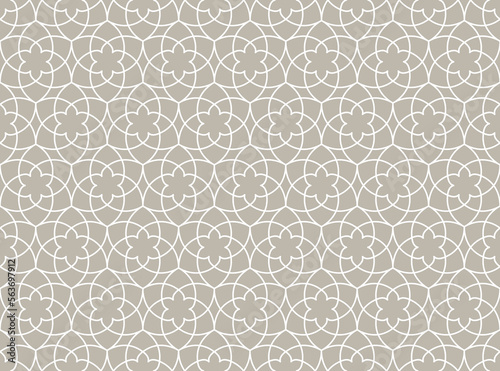 Obraz na plátne Arabic abstract floral seamless pattern with intersecting lines vector illustrat