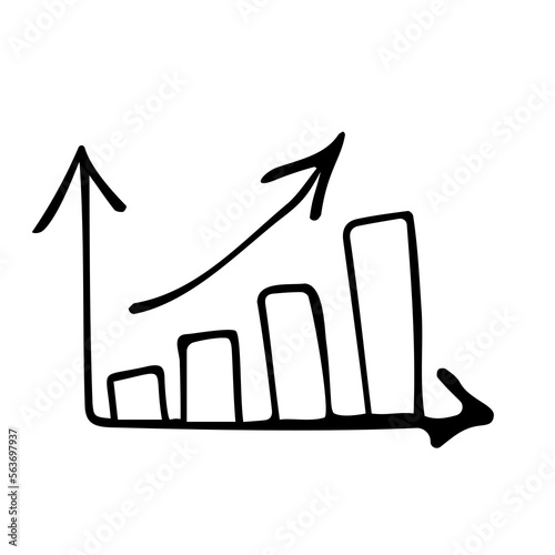 Graph. Vector illustration hand-drawn. Design of a template, logo, dynamics, changes, growth, scheme.