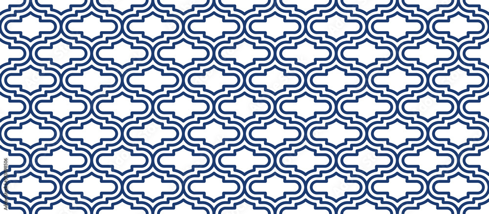 Turkish linear abstract mosaic arabesque seamless pattern vector illustration