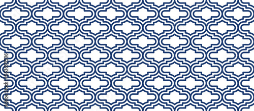 Turkish linear abstract mosaic arabesque seamless pattern vector illustration