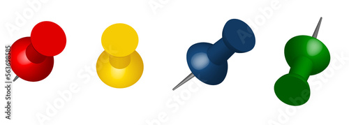 colorful office pins isolated