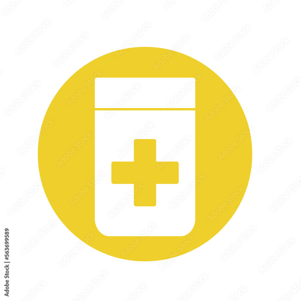 yellow medical bottle icon