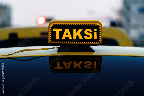 Taxi lamp on commercial taxis