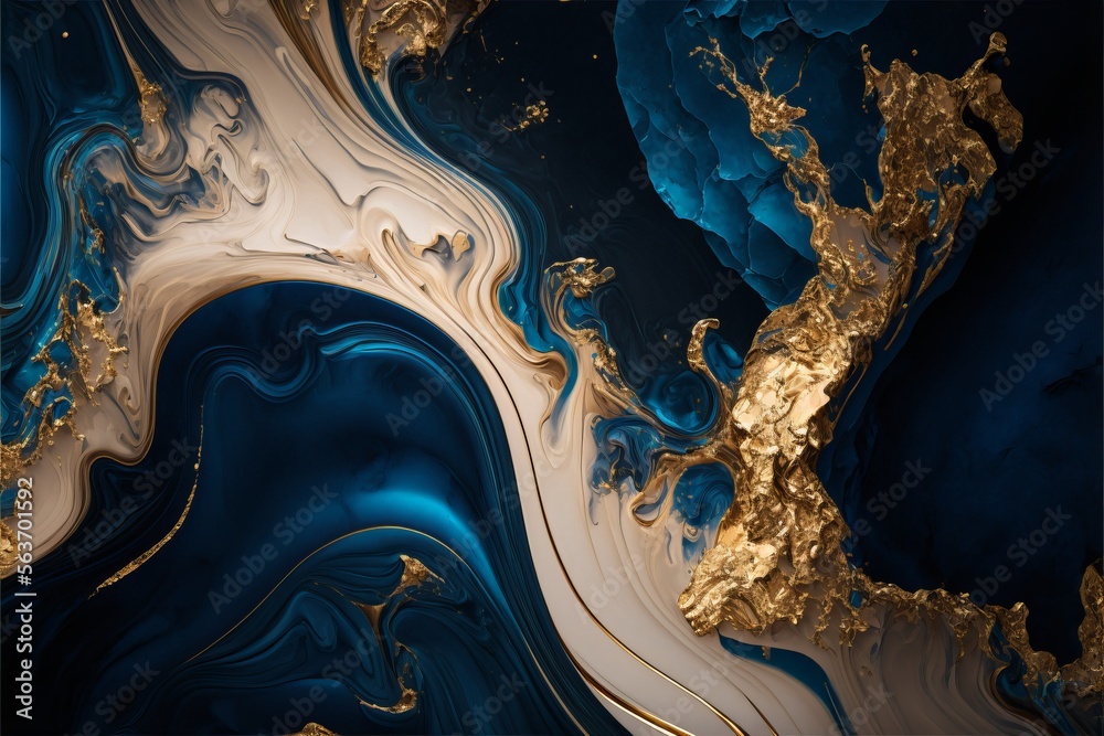 Fototapeta premium Marble ink abstract art from exquisite original painting for abstract background