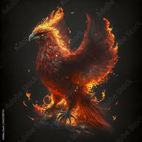 Phenix fire bird. Geenerative AI photo