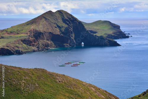 Point of Saint Lawrence -Portugese  island of Madeira. Fish farm