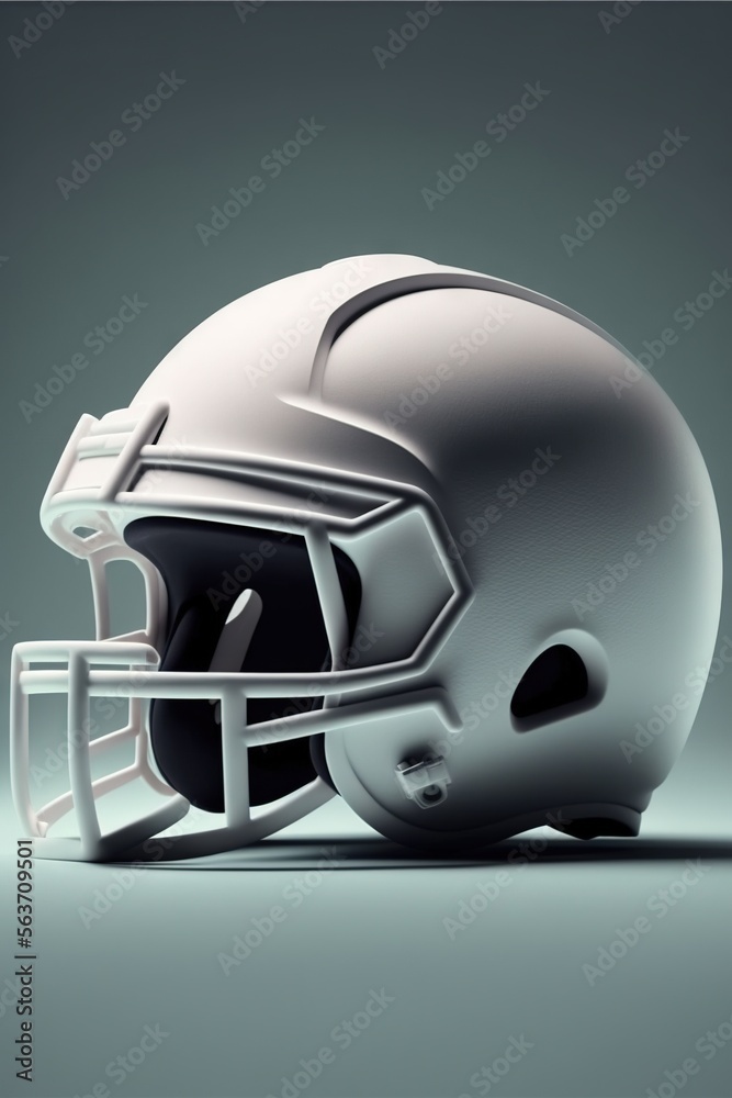 a football helmet is shown on a gray background with a shadow effect to
